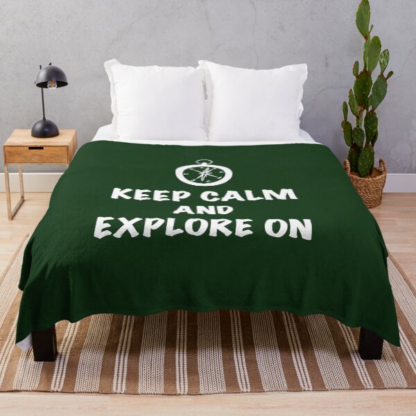 Item preview, Keep Calm and Explore On - White & Forest Green designed and sold by EcoElsa.