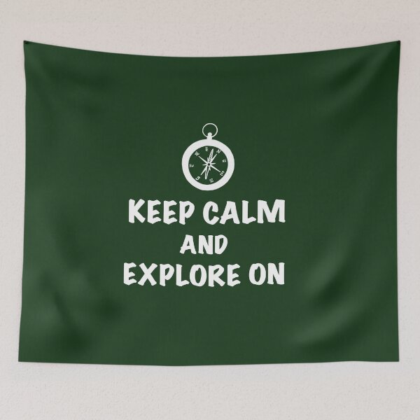 Item preview, Keep Calm and Explore On - White & Forest Green designed and sold by EcoElsa.