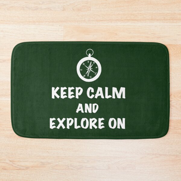 Item preview, Keep Calm and Explore On - White & Forest Green designed and sold by EcoElsa.