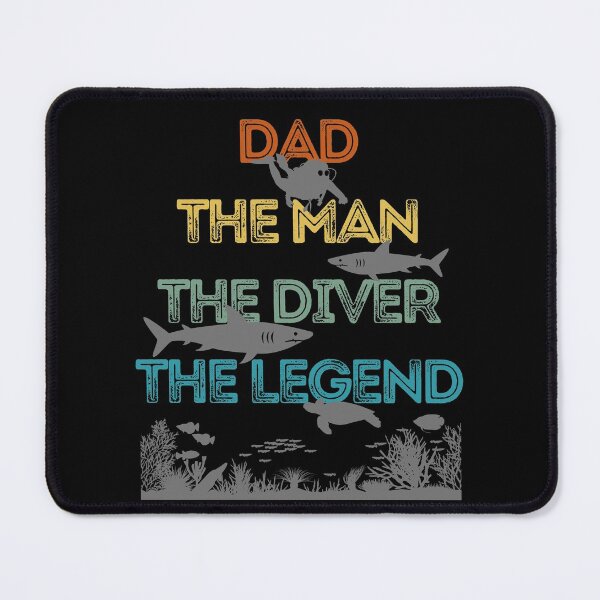 Item preview, Dad The Man The Diver The Legend (Underwater Scenery Retro Design) designed and sold by StudioAquaLumos.