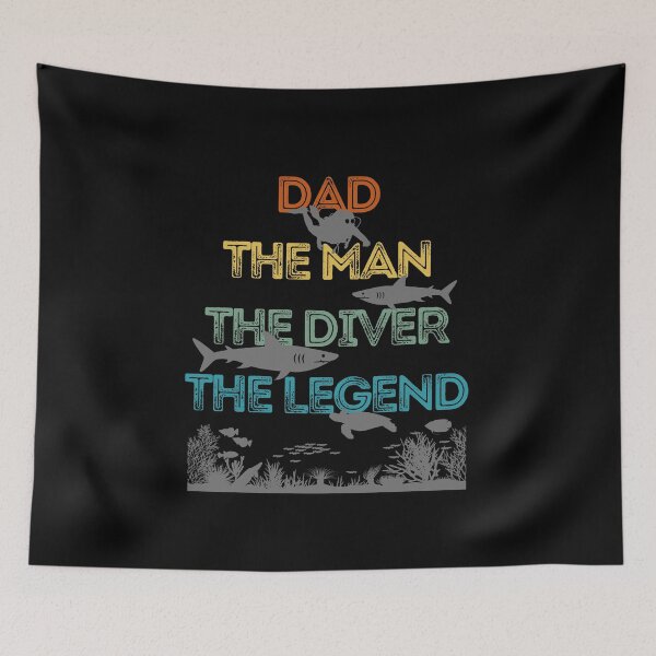 Item preview, Dad The Man The Diver The Legend (Underwater Scenery Retro Design) designed and sold by StudioAquaLumos.