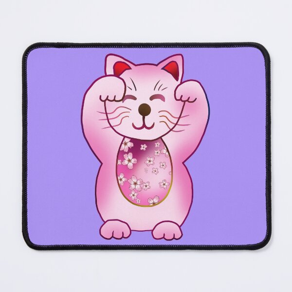 Item preview, Two paws up pink maneki neko lucky cat designed and sold by CuisineCat.