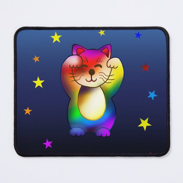 Item preview, Cute rainbow pride lucky cat with stars designed and sold by CuisineCat.