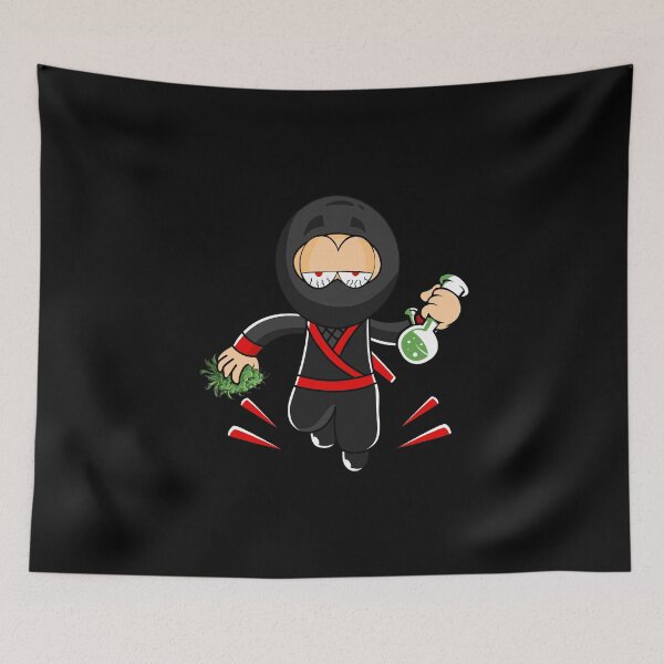 Item preview, Ninja Stoner Smoking From Bong Bud Weed Stone Comic designed and sold by DabGraphic.