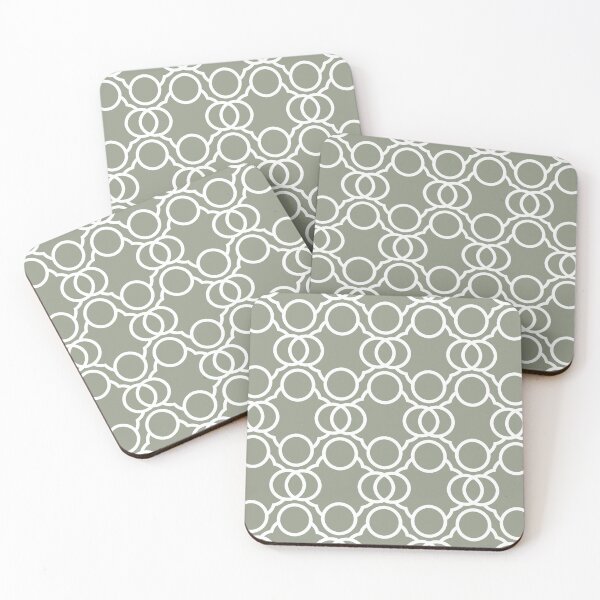 Item preview, Green and White Geometric Circle Pattern Coordinates w/ Dutch Boy 2022 Color of the Year Cypress Garden 424-4DB - Colour - Trending Hue designed and sold by ColorOfTheYears.