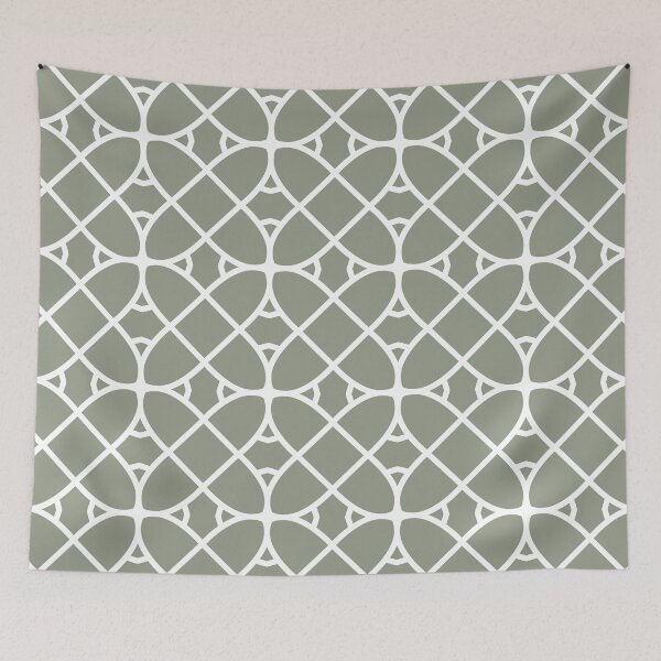 Item preview, Green and White Minimal Geometric Shape Pattern Coordinates w/ Dutch Boy 2022 Color of the Year Cypress Garden 424-4DB - Colour - Trending Hue designed and sold by ColorOfTheYears.