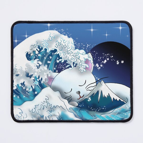 Item preview, The Great Cat sleeping in the Wave off Kanagawa designed and sold by CuisineCat.
