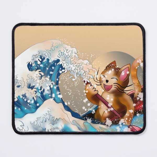 Item preview, The Great Cat in a kayak in the wave off Kanagawa designed and sold by CuisineCat.