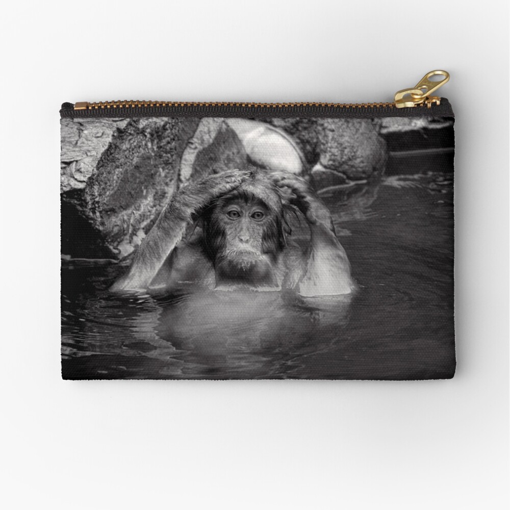 Rinse and Repeat. Snow Monkeys Zipper Pouch