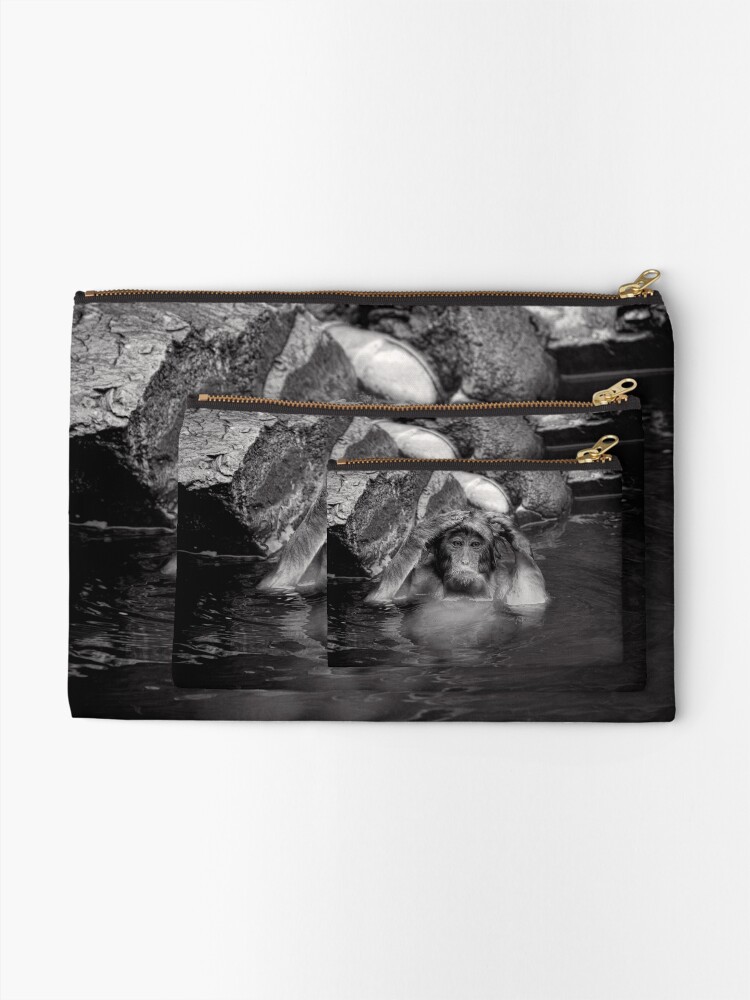 Alternate view of Rinse and Repeat. Snow Monkeys Zipper Pouch