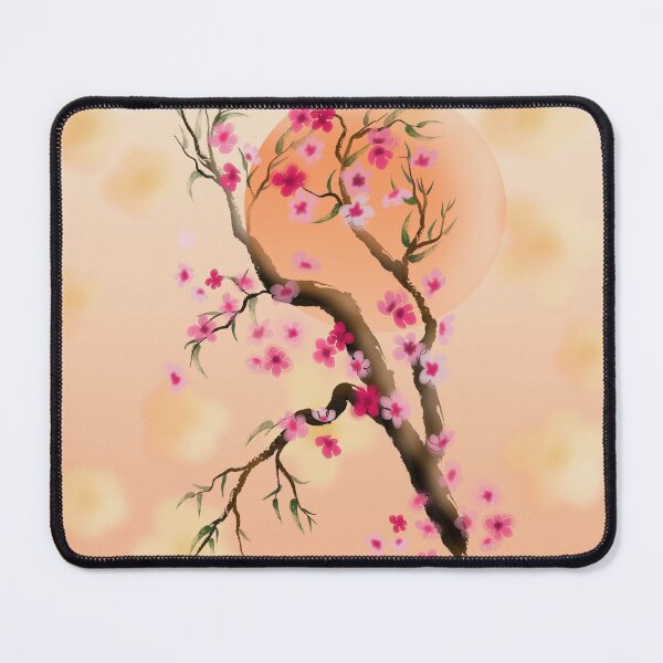 Item preview, Deep yellow and pink sakura (cherry blossoms) watercolor style designed and sold by CuisineCat.