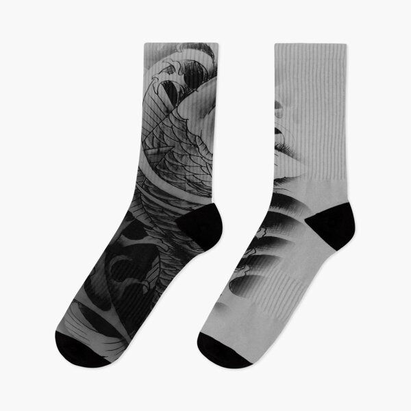 Item preview, Black and grey Koi fish tattoo designed and sold by attracdionz.