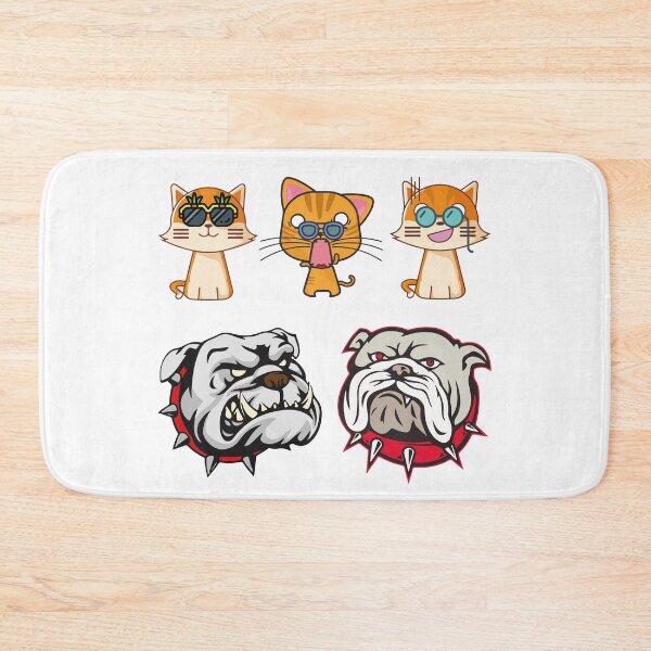 Item preview, French bulldog and cat holliday with glasses sticker pack. designed and sold by WeedHighLife.