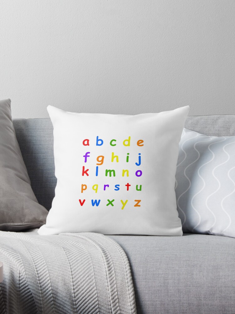 Alphabet throw outlet pillows