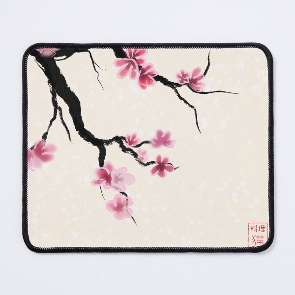 Item preview, Hanami sumi-e watercolor sakura cherry blossoms  designed and sold by CuisineCat.