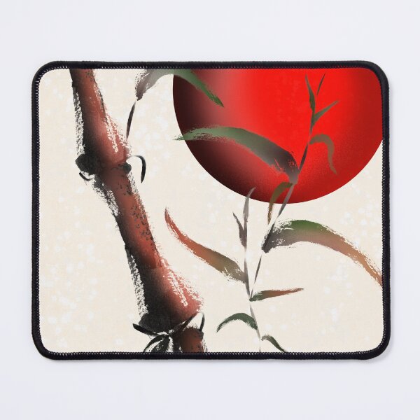 Item preview, Sumie bamboo with a red rising sun Pattern designed and sold by CuisineCat.