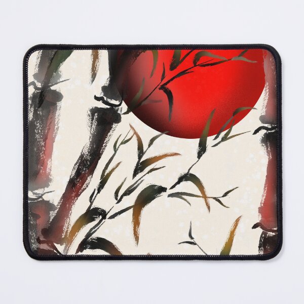 Item preview, Sumie bamboo forest with a red rising sun designed and sold by CuisineCat.