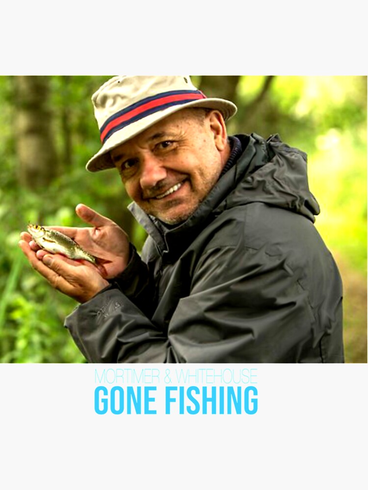 "Bob Mortimer Gone fishing " Sticker for Sale by DarodeTees Redbubble