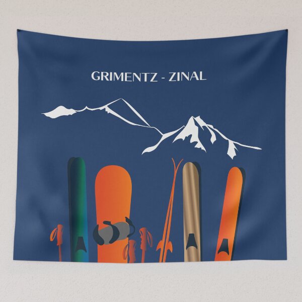 Item preview, Grimentz Zinal ski Zinalrothorn Weisshorn by leewarddesign designed and sold by leewarddesign.