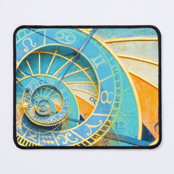 Item preview, Droste effect background based on Prague astronomical clock. Abstract design for concepts related to astrology and fantasy. designed and sold by Paolo Modena Photography - Fine Italian Art.