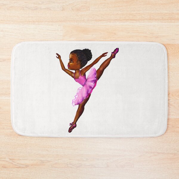 Item preview, Black ballerina girl with corn rows ! beautiful  black girl with Afro hair and dark brown skin wearing a pink tutu.Hair love ! designed and sold by Artonmytee.