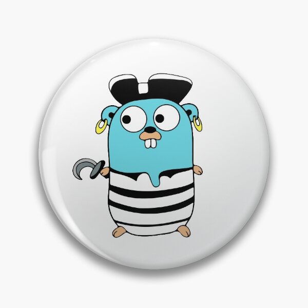 Item preview, Golang Gopher Go Pirate designed and sold by THEMADBRUSH.