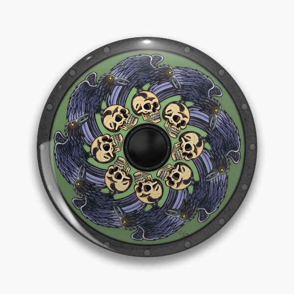 Item preview, Never more raven and skull shield designed and sold by Longhausart.