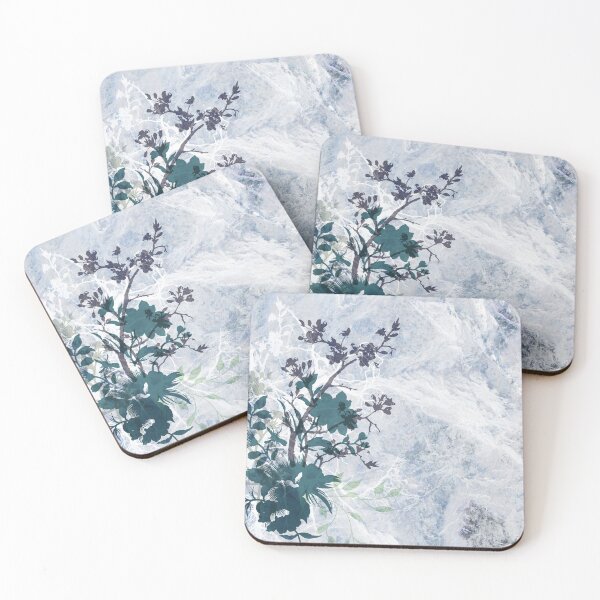 Item preview, Silueta floral azul texturizada-Seco hielo designed and sold by From my Soul.