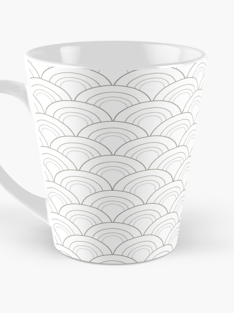 Thumbnail 3 von 4, Kaffeebecher, Green and White Simple Scallop Curve Pattern Coordinates w/ Dutch Boy 2022 Color of the Year Cypress Garden 424-4DB - Colour - Trending Hue designt und verkauft von ColorOfTheYears.