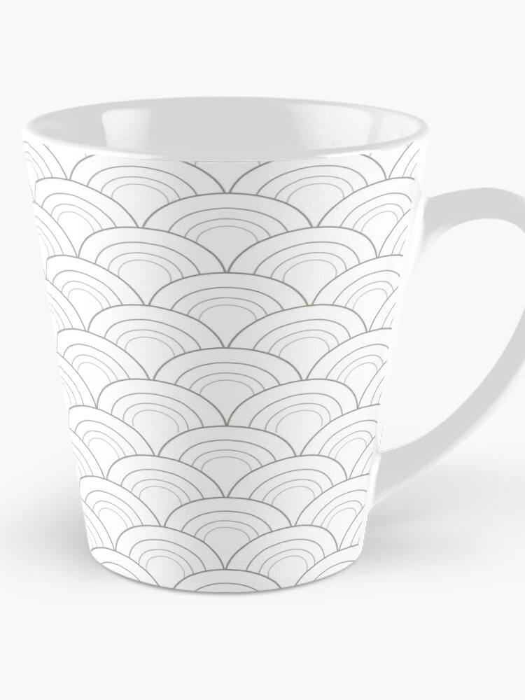 Thumbnail 1 von 4, Kaffeebecher, Green and White Simple Scallop Curve Pattern Coordinates w/ Dutch Boy 2022 Color of the Year Cypress Garden 424-4DB - Colour - Trending Hue designt und verkauft von ColorOfTheYears.