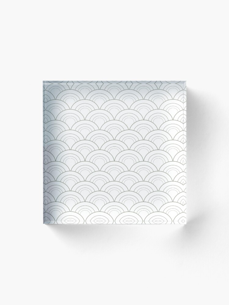 Thumbnail 1 von 5, Acrylblock, Green and White Simple Scallop Curve Pattern Coordinates w/ Dutch Boy 2022 Color of the Year Cypress Garden 424-4DB - Colour - Trending Hue designt und verkauft von ColorOfTheYears.