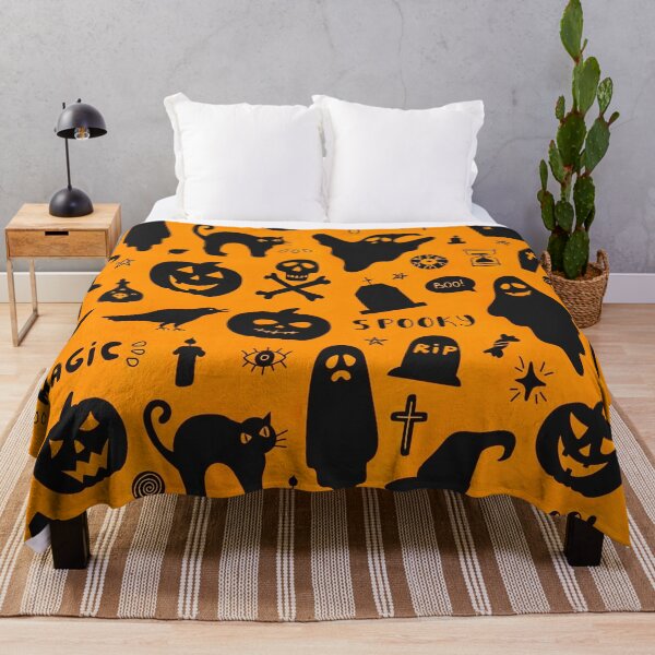 Item preview, Pumpkin, ghosts, bat, silhouettes for Halloween designed and sold by TheSkullArmy.