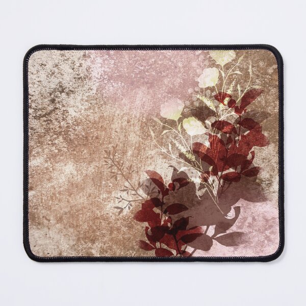 Item preview, Textured red and brown floral silhouette-seco tierra designed and sold by From my Soul.