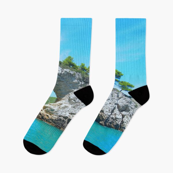 Item preview, Tropical Beach with Cliffs Design designed and sold by Funny-Tees4U.