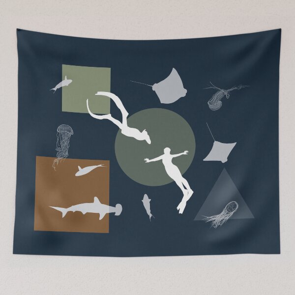 Item preview, Freediving Couple in Ocean designed and sold by Arkneer.