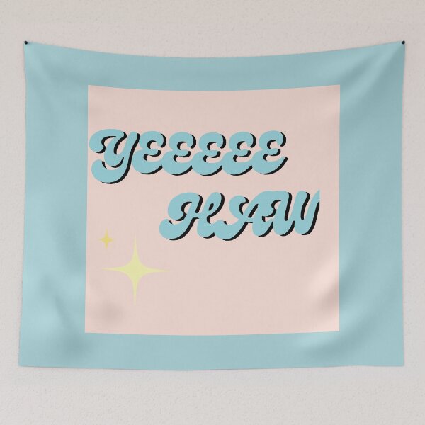 Item preview, Pastel Yeehaw Typography for all the Retro Cowboys and Cowgirls  designed and sold by mainsqueezemar.