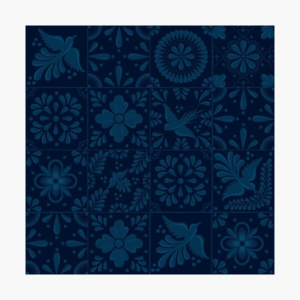 Item preview, Motif de carreaux Talavera bleu profond par Akbaly designed and sold by Akbaly.