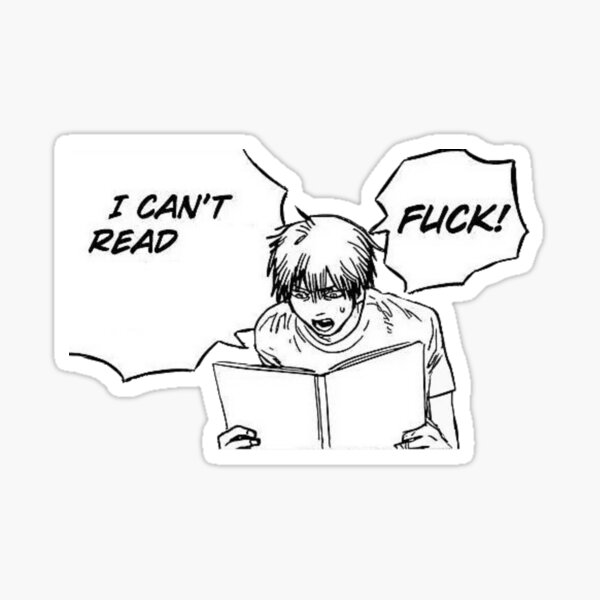 denji can't read Sticker