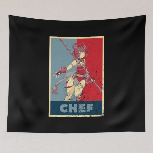 Item preview, Xiangling Genshin Impact Chef - Distressed Vintage Hope Style Colours designed and sold by GingerCatGifts.