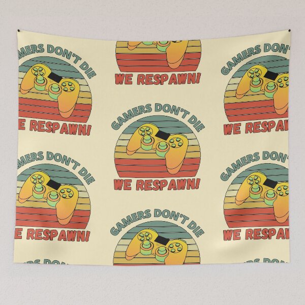 Item preview, Gamers Don't Die, We Respawn! Retro Sunset designed and sold by Meek-Anime.