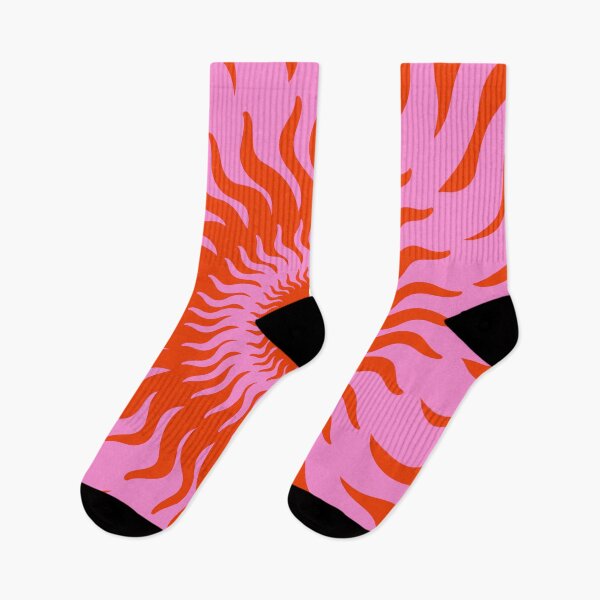 Item preview, Retro Sun Pink and Orange Abstract Sunrays Trippy Pattern designed and sold by trajeado14.