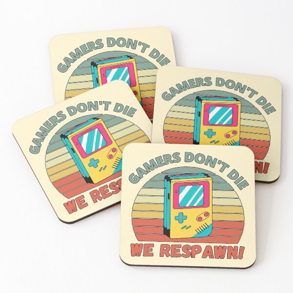 Item preview, Gamers Don't Die, We Respawn! Retro Handheld Console Vintage Sunset designed and sold by Meek-Anime.
