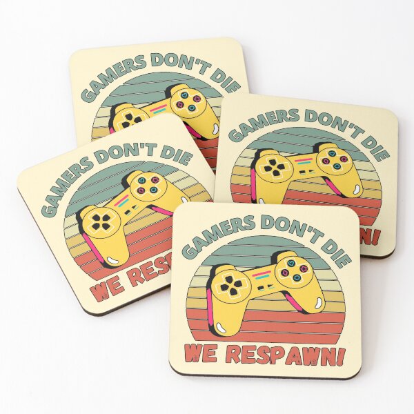 Item preview, Gamers Don't Die, We Respawn! Retro Controller Vintage Sunset designed and sold by Meek-Anime.