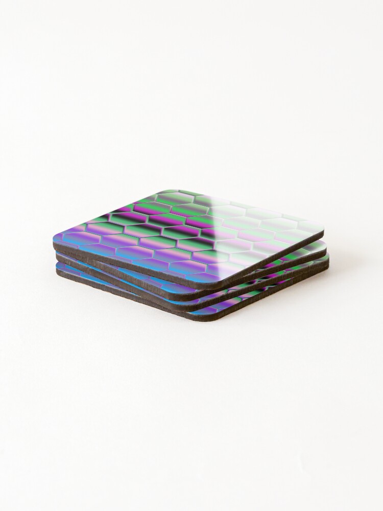 Thumbnail 4 of 5, Coasters (Set of 4), Hexagonal Pattern designed and sold by Calakan.