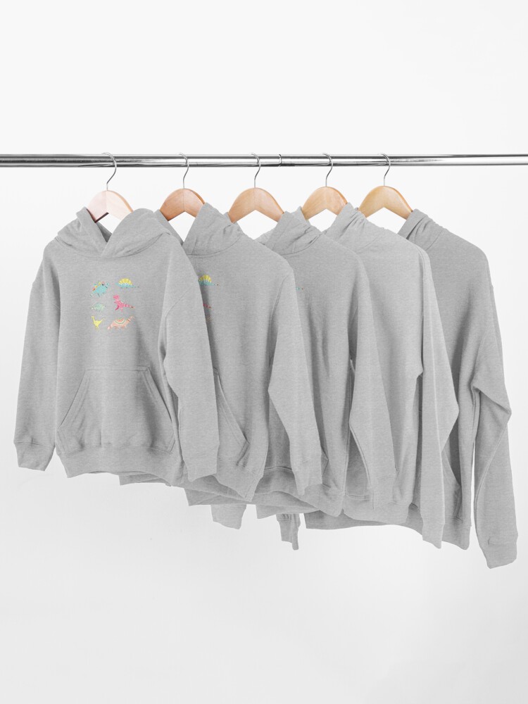 Alternate view of Dinosaur Pattern Kids Pullover Hoodie