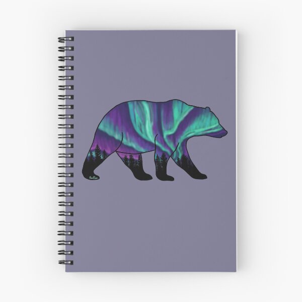 Item preview, Brown Bear Silhouette - Northern Lights - Storm Gray designed and sold by EcoElsa.
