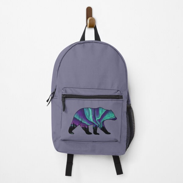 Item preview, Brown Bear Silhouette - Northern Lights - Storm Gray designed and sold by EcoElsa.