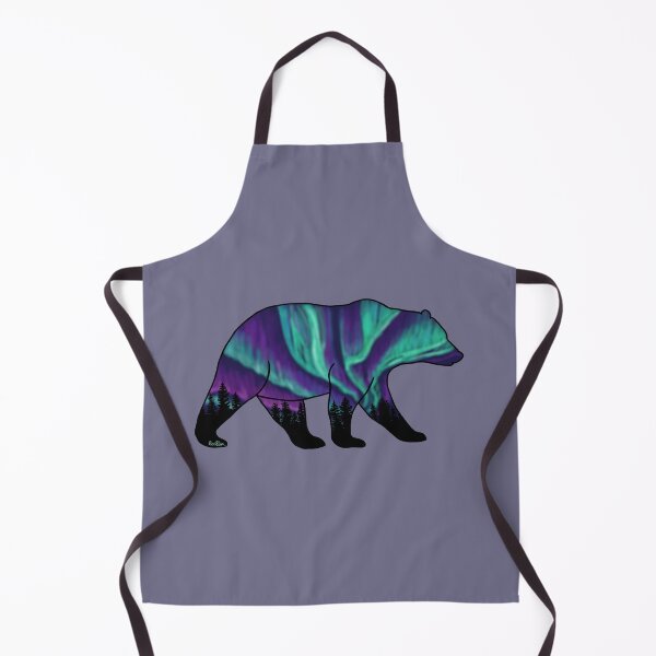 Item preview, Brown Bear Silhouette - Northern Lights - Storm Gray designed and sold by EcoElsa.