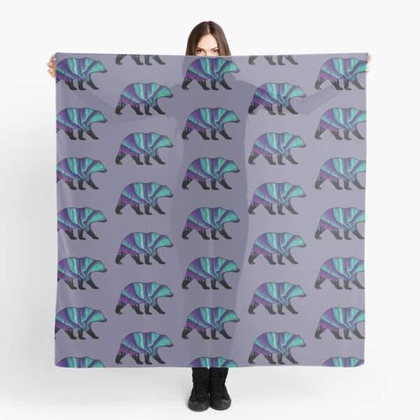 Item preview, Brown Bear Silhouette - Northern Lights - Storm Gray designed and sold by EcoElsa.