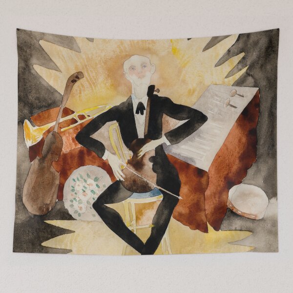 Item preview, Watercolor Painting Musician (1918) by Charles Demuth designed and sold by Designedbysm.
